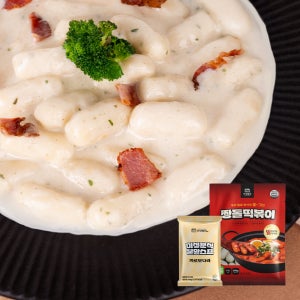 미성분식 우리밀 짱돌떡볶이 국물 떡볶이 밀키트 밀떡 까르보나라, 250g, 5개