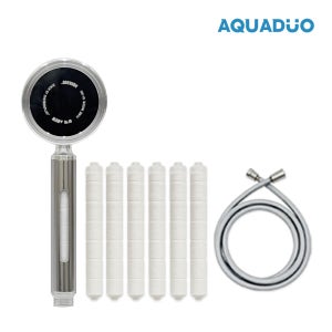 [N배송] ALU13 알루미늄 수압상승 녹물제거 필터샤워기+ 리필필터6개입 + ALUB 호스 세트