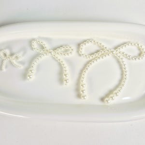 모모파티 화이트펄 진주 리본 토퍼(+미니꽂이 증정)