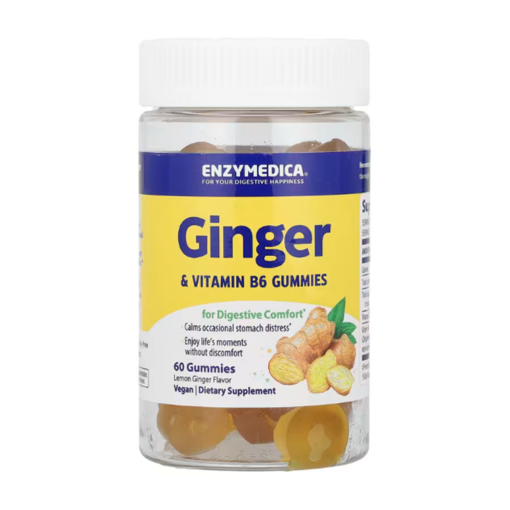 <b>엔자이메디카</b> 생강 <b>비타민 B6</b> 구미젤리 레몬생강맛 60개 (1개월분)