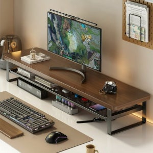 2단 모니터받침대 넉넉한 100cm 듀얼모니터