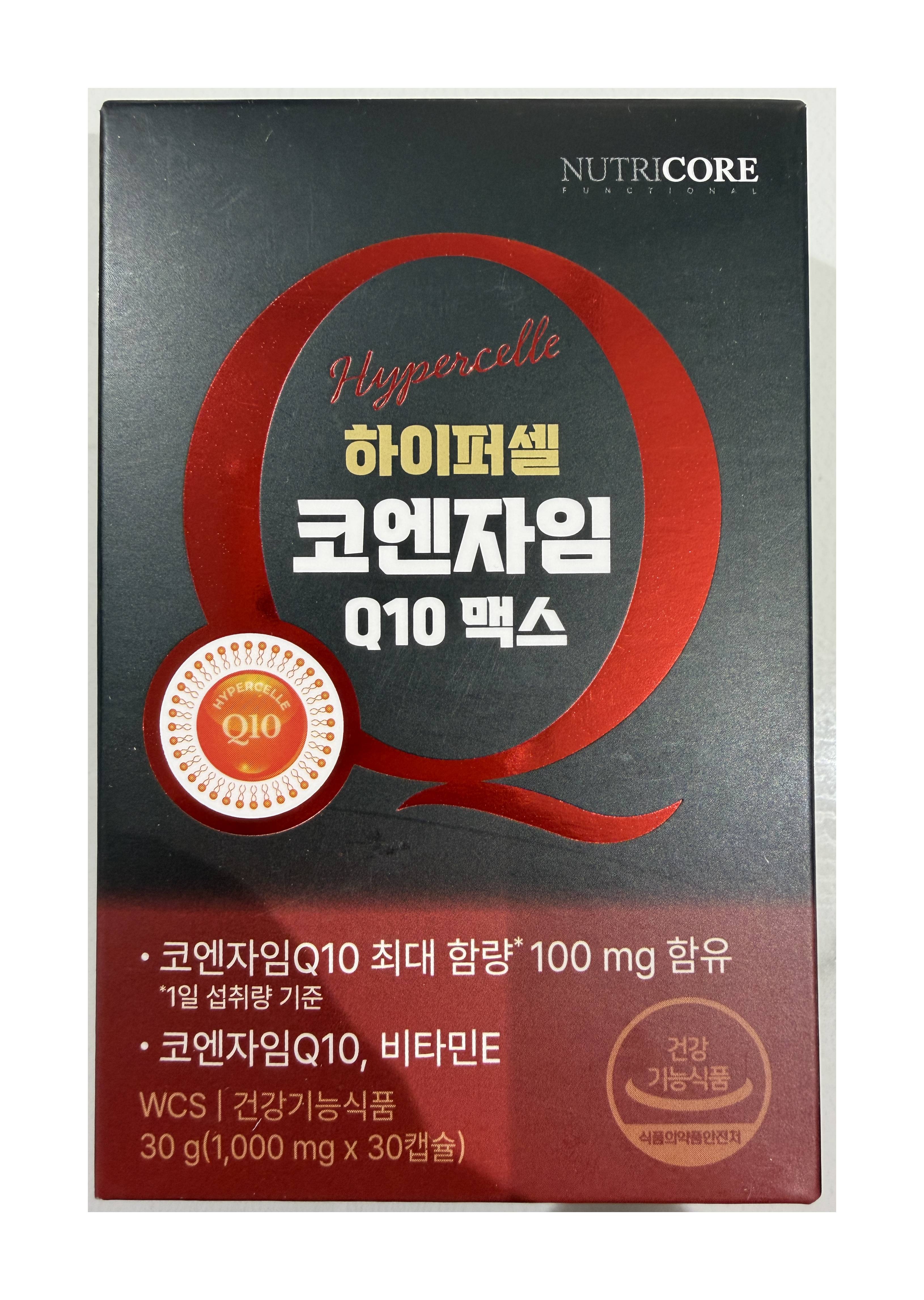 뉴트리코어 하이퍼셀 코엔자임Q10 맥스 1000mg x 30캡슐 1개1상자