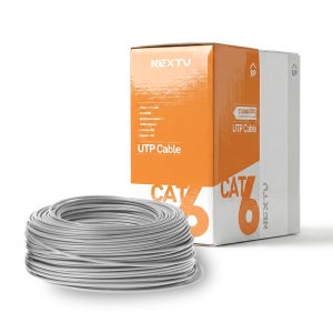넥스트유 CAT6 UTP 랜 드럼박스 케이블 인터넷 연결 선 랜플로 C2 100m, 그레이