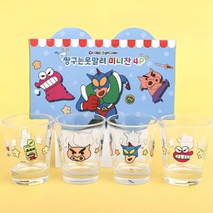 짱구는못말려 미니잔 4P 귀여운 캐릭터 소주컵 세트