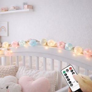 HK sell 무이 마끈 LED 감성조명 파스텔 화이트 코튼볼 줄조명