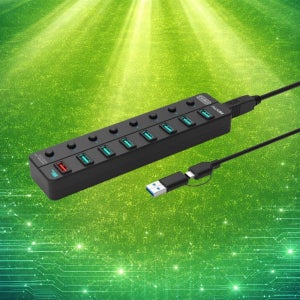 이지넷 USB-A 8포트확장 USB3.2 10Gbps 유전원허브 NEXT-UH358-10G