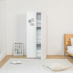 퓨어 시스템 수납 행거 터치/손잡이 옷장 800 3단 이불장