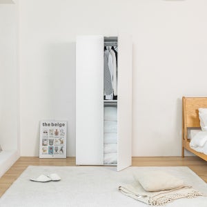 퓨어 시스템 수납 행거 터치/손잡이 옷장 800 2단 행거장