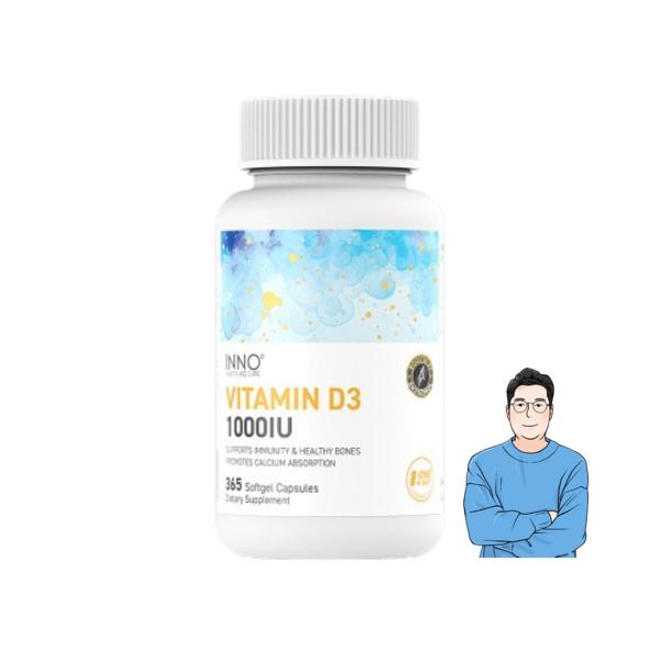 이노헬스<b>앤케어 비타민D</b> 1000IU 뉴질랜드 <b>비타민D</b>3 365캡슐