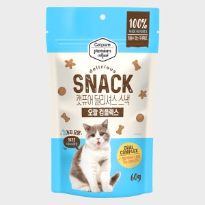 캣퓨어 고양이 이빨과자 비스켓 고양이 구강관리 치석제거 간식 오랄컴플렉스, 60g, 5개