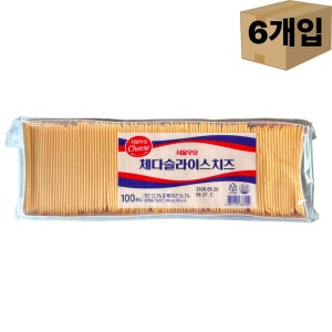 서울우유치즈 체다 슬라이스치즈 100매 cheese 서울우유 국산 치즈 1.8kg, 6개