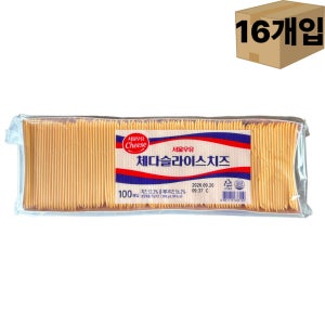 서울우유치즈 체다 슬라이스치즈 100매 cheese 서울우유 국산 치즈 1.8kg, 16개