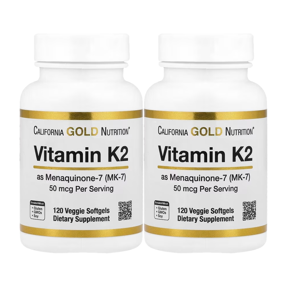 캘리포니아골드뉴트리션 <b>비타민K2 메나퀴논</b>7 50<b>mcg</b> 120 베지소프트젤 2개