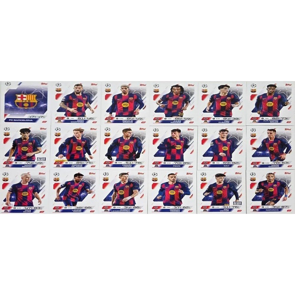 Attax 2025 2026 바르셀로나 베이스 카드 팀 세트 매치