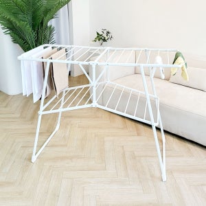 이불 빨래 걱정없는 튼튼한 빨래건조대 2단 원터치 대형, 아이보리, 1개