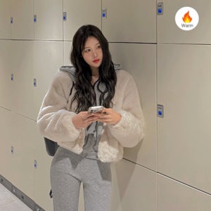 에이치유/밍크퍼자켓/무스탕자켓/국내제작/퍼가디건/페이크퍼/데일리/출근룩/하객룩 라방 밍크퍼 스웨이드 자켓 JK