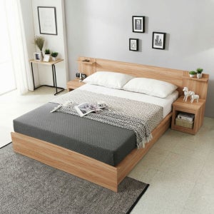 미코퍼니처 브리제 헤드형 침대 프레임 Q(퀸), 오크