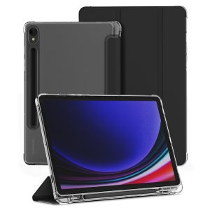 신지모루 S펜 수납 퓨어디펜스 스마트커버 케이스 블랙, 갤럭시 탭 S10 라이트