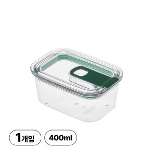 리브비 국내생산 모듈러 신소재 에코젠 반찬통 밀폐용기 400ml, 그린, 1개