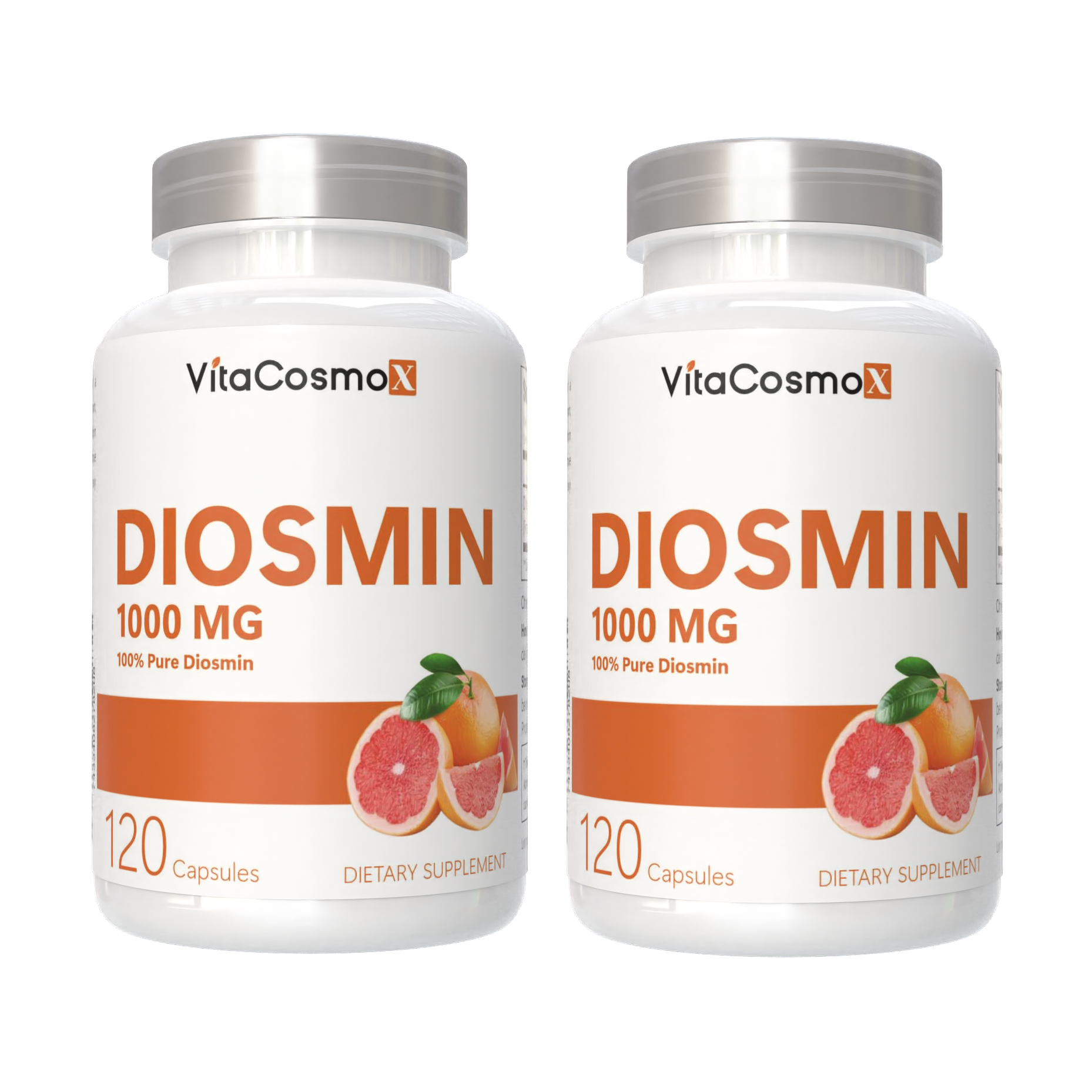 VitaCosmoX <b>디오스민</b> VitaCosmoX <b>디오스민</b> 시트러스 과일추출물 고함량 1000mg 120캡슐, 2개