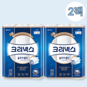 크리넥스 울트라클린 3겹 화장지 25m, 30롤, 2팩