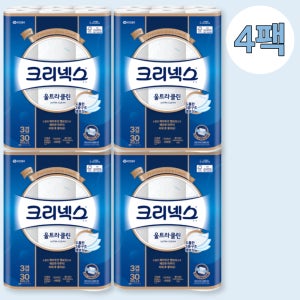 크리넥스 울트라클린 3겹 화장지 25m, 30롤, 4팩