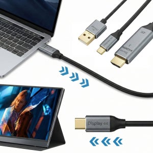 C타입 모니터용 HDMI to USB-C 변환 케이블 포터블 모니터 연결 역방향 젠더