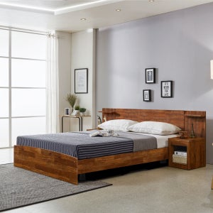 미코퍼니처 루멘 헤드형 침대 단면 본넬 매트리스+발통, SS(슈퍼싱글), 멀바우