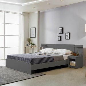 미코퍼니처 루멘 헤드형 침대 단면 본넬 매트리스+발통, Q(퀸), 그레이