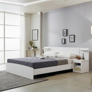 미코퍼니처 루멘 헤드형 침대 단면 본넬 매트리스+발통, Q(퀸), 화이트