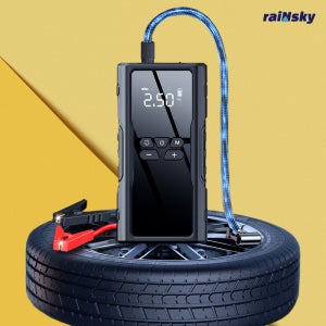 차량용 점프스타터+공기주입기 자동차 배터리 방전 충전 4in1 오토바이