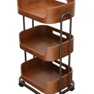 원목 미용 카트 트레이 선반 3단 우드 미용카트 고급 트롤리