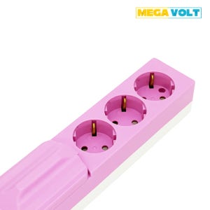 메가볼트 국산 멀티탭 고용량 4000W 누전 과부하 차단 5m, 핑크, 1개