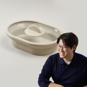 데켓 주물 IH 오발쿡플레이트 주물팬 31cm+유리뚜껑