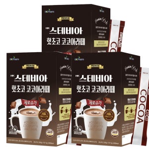 HK 스테비아 제로슈가 핫초코 코코아 라떼 20개입 3통