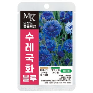모칸도 씨앗몰 수레국화 블루 씨앗 100립 블루볼 일년생 꽃씨