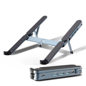 휴대용 노트북거치대 접이식 노트북 받침대 맥북 알루미늄 17인치 스탠드 플렉시젠H 멀티허브