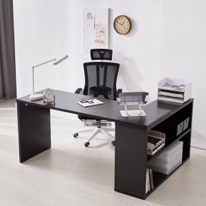 베스트리빙 아이비 블랙 ㄱ자 L형 코너형 책상 학생 컴퓨터 와이드 데스크