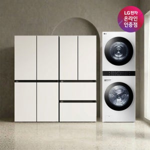 LG 디오스 냉장고 + LG 디오스 김치톡톡 + LG 트롬 워시타워 (T876MEE111 + Z408MEEF23 + W2421WAMR)