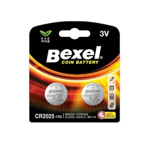 벡셀 리튬 코인건전지 CR2025 2개입, 1개