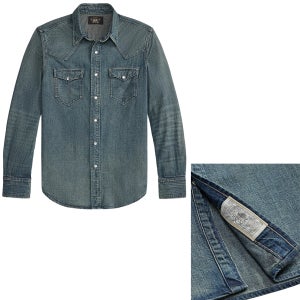 [백화점] 폴로 남성 더블알엘 RRL 슬림핏 데님 웨스턴 셔츠