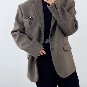 모직 울 블레이저 자켓 오버핏