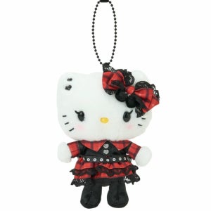 산리오 헬로키티 스위트 록 앤 체크 마스코트 홀더 키체인