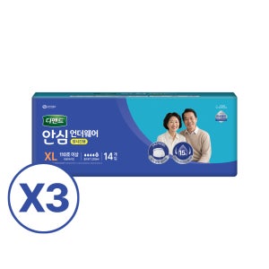 [도착보장] 디펜드 안심 언더웨어 요실금용 팬티 장시간 특대형, 14개입, 3팩