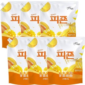 피죤 섬유유연제 리필 옐로미모사, 2.1L, 6개