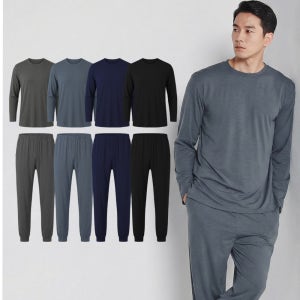 발렌티노크리스티 소프트 모달 무지 남자잠옷 홈웨어 이지웨어 긴팔 상하 파자마세트