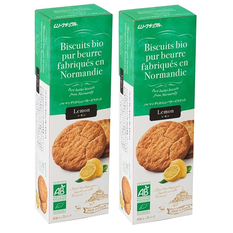 무소 버터 비스킷 레몬 (4매×3팩)×2박스 구운 과자 쿠키 바삭 <b>다 먹고</b> 난 프랑스산