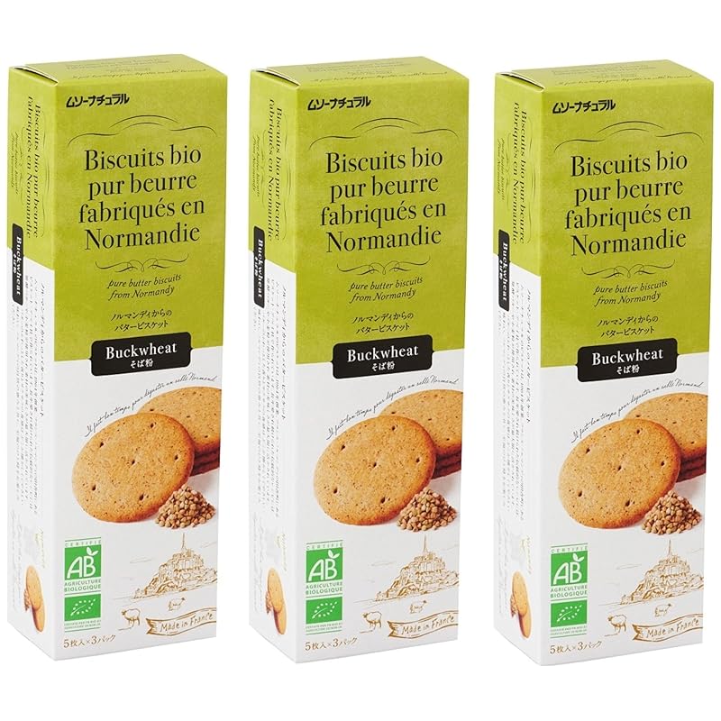 무소 버터 비스킷 메밀가루(5매×3팩)×3박스 구운 과자 쿠키 바삭 <b>다 먹고</b> 난 프랑스산