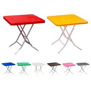 [ 공룡 ] 플라스틱 야외용 탁자 740x740x730(H), 사각탁자 백색