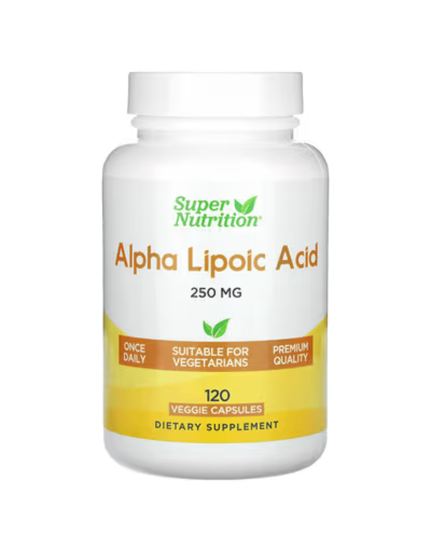 슈퍼 뉴트리션 <b>알파리포산 250mg</b> 120 야채 캡슐